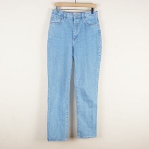 Denim Forum Rowan Curve Fit Super High Rise Straight Light Wash Jeans Sz 29